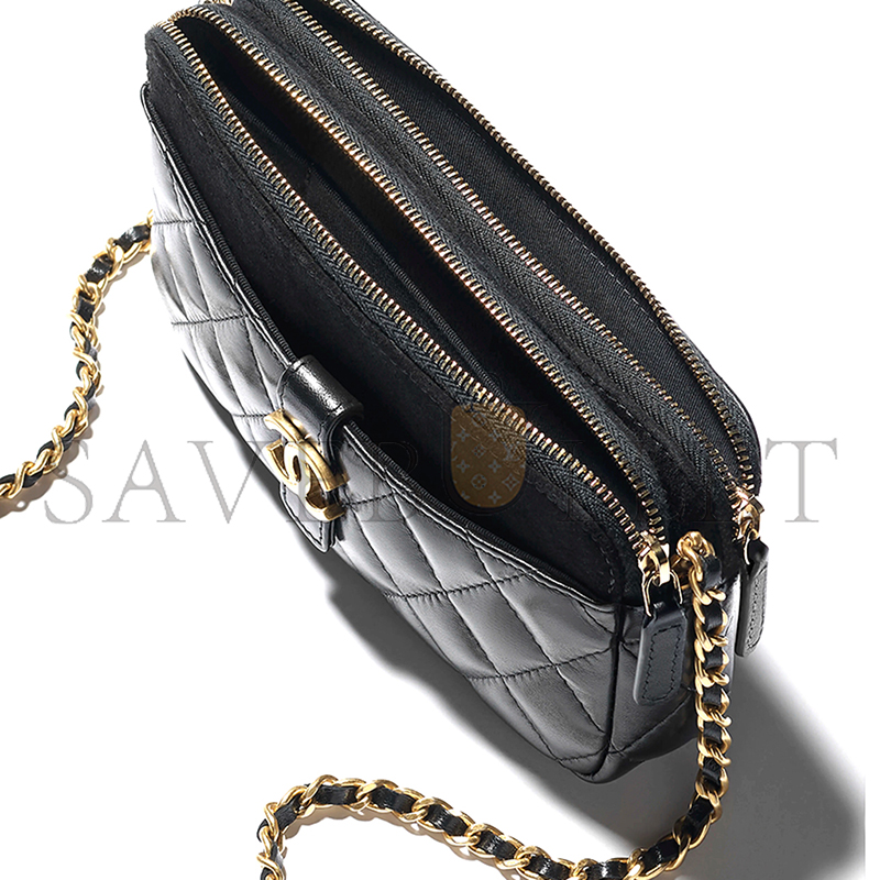CHANEL ZIPPED PHONE HOLDER WITH CHAIN AP4743 B20683 (17.5*10*3cm)